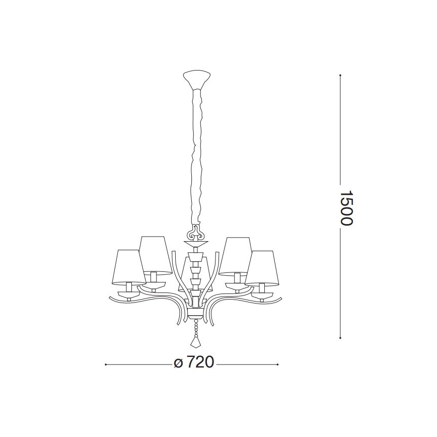Ideal Lux - Kristalli-ketjukattokruunu PEGASO 5xE14/28W/230V halkaisija 72 cm kulta