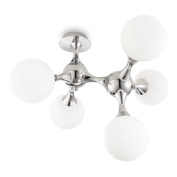 Ideal Lux - Kattovalo NODI 5xE14/28W/230V kiiltävä kromi/valkoinen