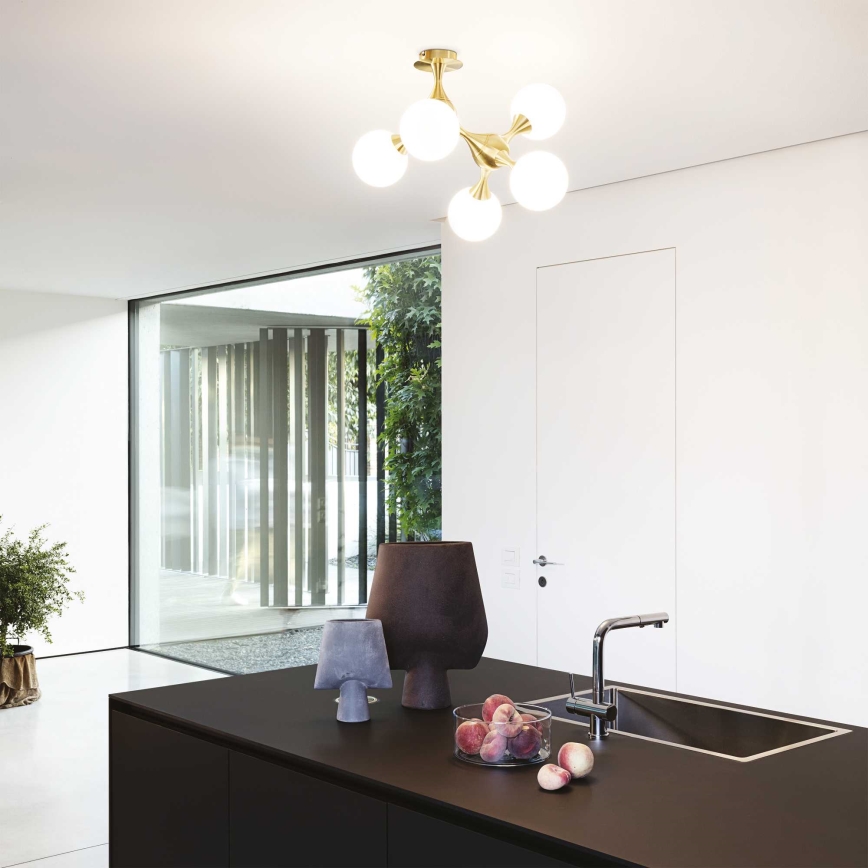 Ideal Lux - Kiinteä kattokruunu NODI 5xE14/28W/230V messinki