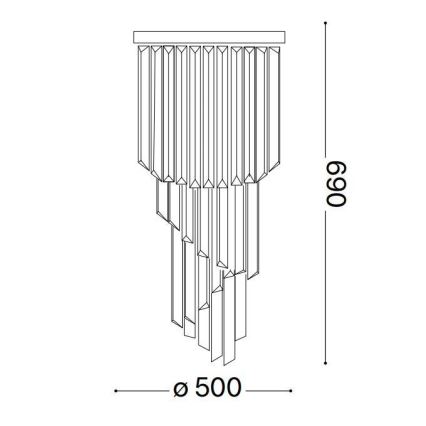 Ideal Lux - Kiinteä kristallikruunu CARLTON 12xE14/40W/230V halkaisija 50 cm kiiltävä kromi