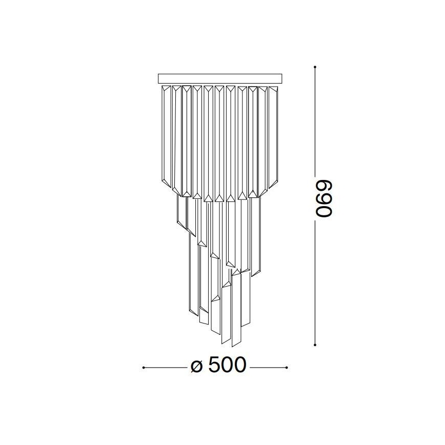 Ideal Lux - Kiinteä kristallikruunu CARLTON 12xE14/40W/230V halkaisija 50 cm kiiltävä kromi