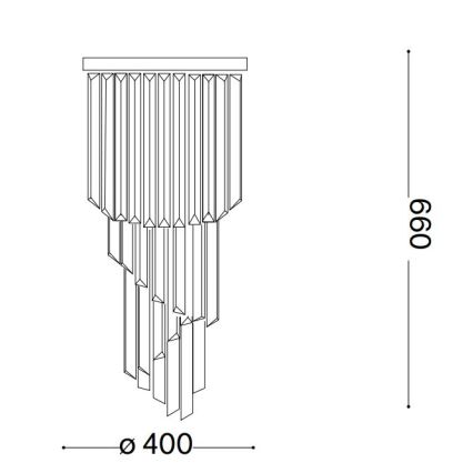 Ideal Lux - Kiinteä kristallikruunu CARLTON 8xE14/40W/230V halkaisija 40 cm kiiltävä kromi