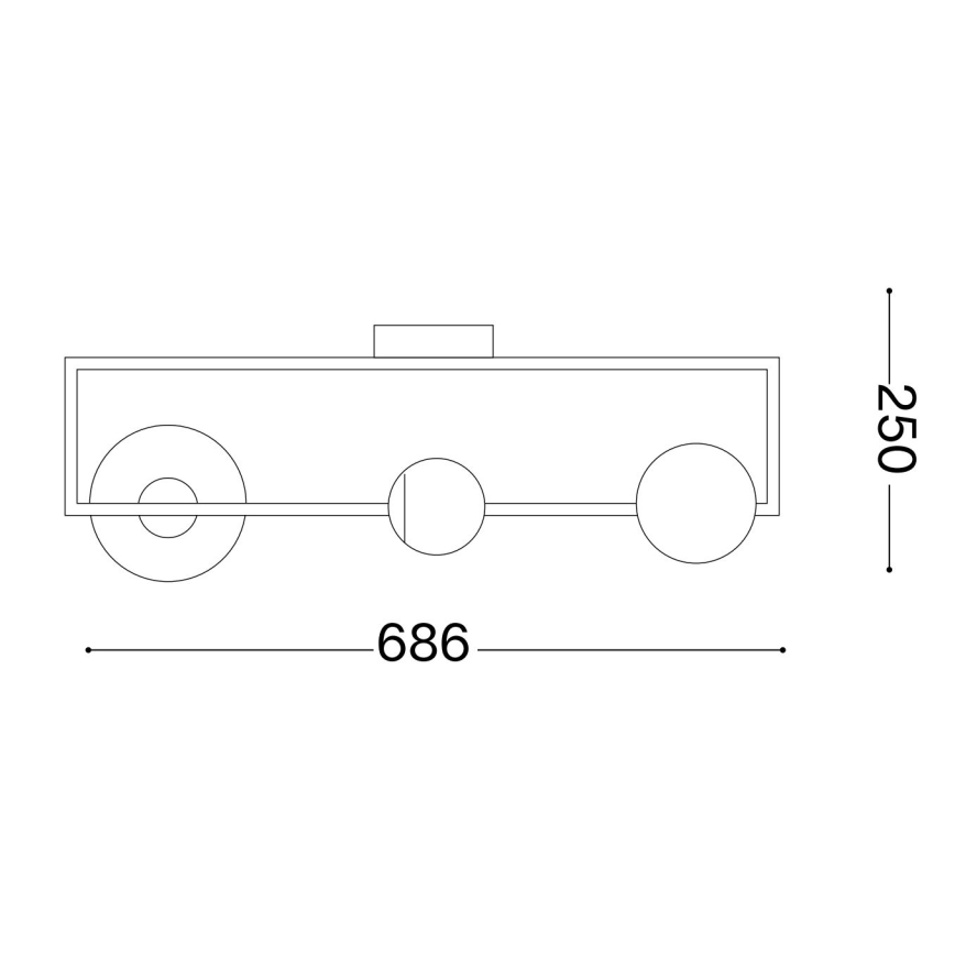 Ideal Lux - Kiinteä LED-kattokruunu ANGOLO 3xG9/3W/230V messinki