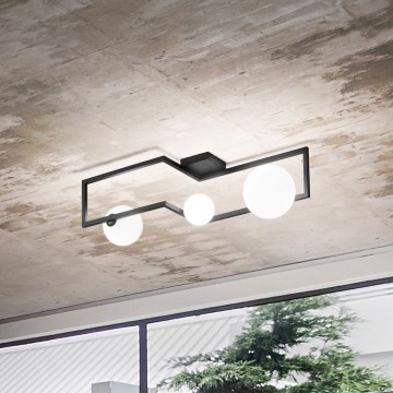 Ideal Lux - Kiinteä LED-kattokruunu ANGOLO 3xG9/3W/230V musta