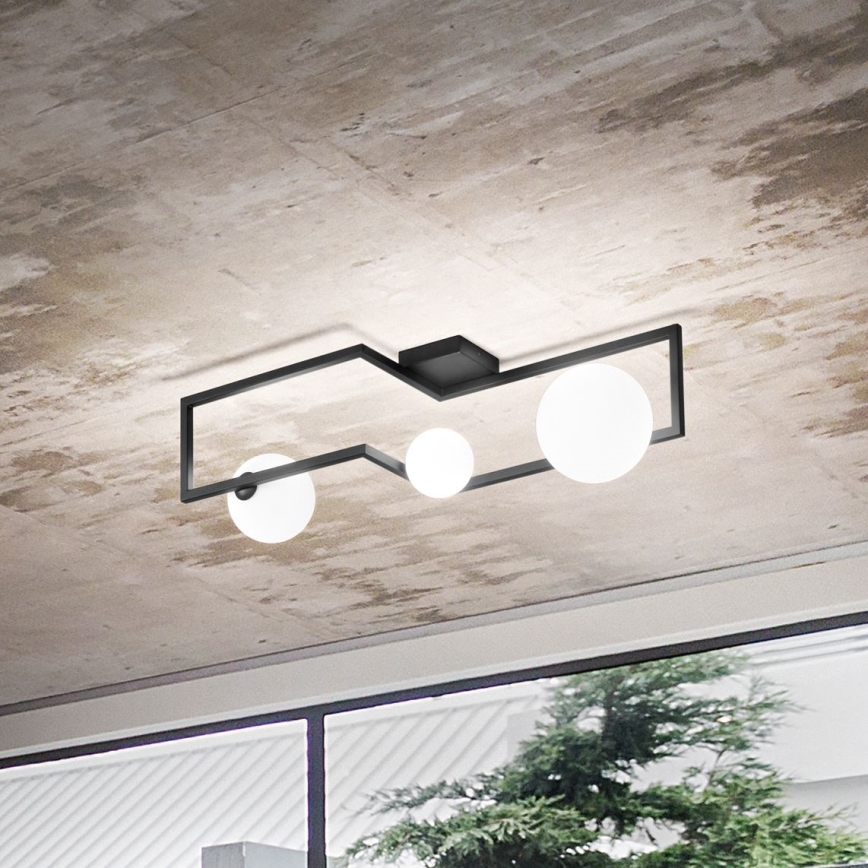 Ideal Lux - Kiinteä LED-kattokruunu ANGOLO 3xG9/3W/230V musta