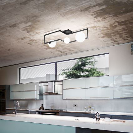 Ideal Lux - Kiinteä LED-kattokruunu ANGOLO 3xG9/3W/230V musta