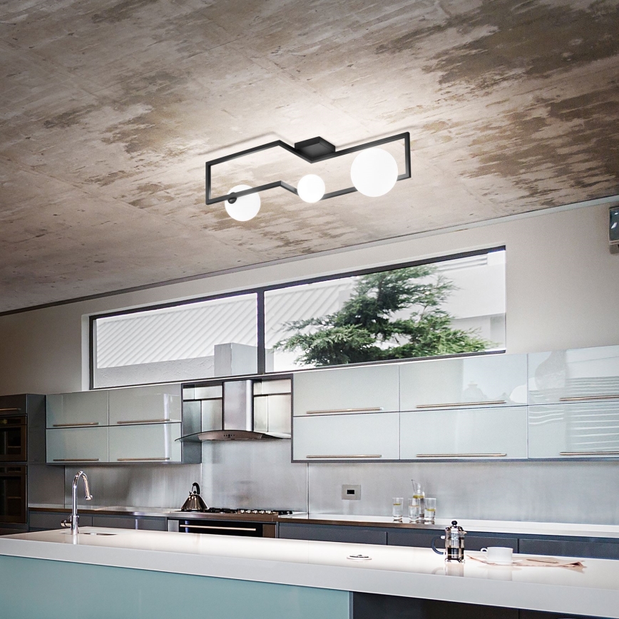 Ideal Lux - Kiinteä LED-kattokruunu ANGOLO 3xG9/3W/230V musta