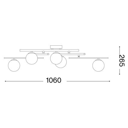 Ideal Lux - Kiinteä LED-kattokruunu ATLAS 5xG9/3W/230V kulta