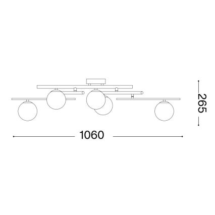 Ideal Lux - Kiinteä LED-kattokruunu ATLAS 5xG9/3W/230V valkoinen