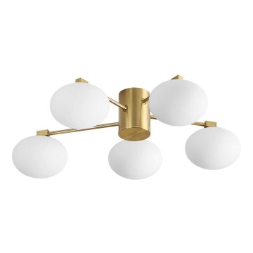 Ideal Lux - Kiinteä LED-kattokruunu HERMES 5xG9/3W/230V halkaisija 60 cm kulta