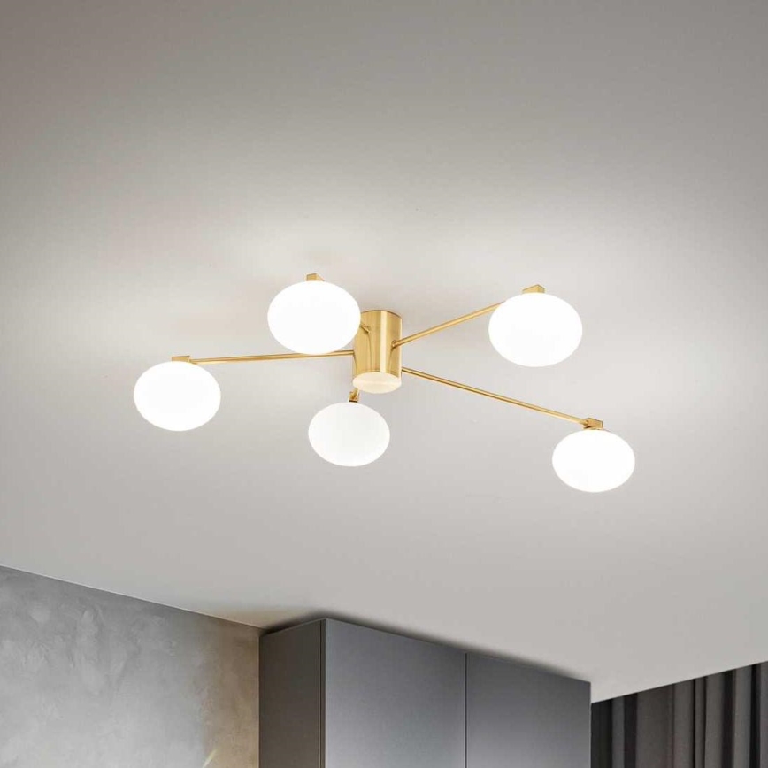 Ideal Lux - Kiinteä LED-kattokruunu HERMES 5xG9/3W/230V halkaisija 90 cm kulta
