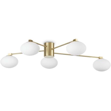 Ideal Lux - Kiinteä LED-kattokruunu HERMES 5xG9/3W/230V halkaisija 90 cm kulta