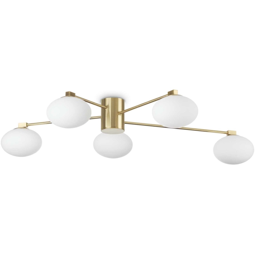 Ideal Lux - Kiinteä LED-kattokruunu HERMES 5xG9/3W/230V halkaisija 90 cm kulta