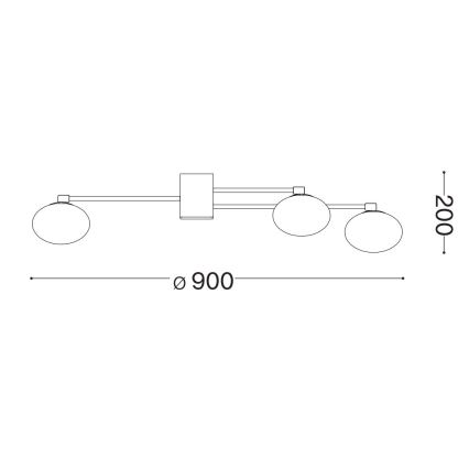Ideal Lux - Kiinteä LED-kattokruunu HERMES 5xG9/3W/230V halkaisija 90 cm valkoinen