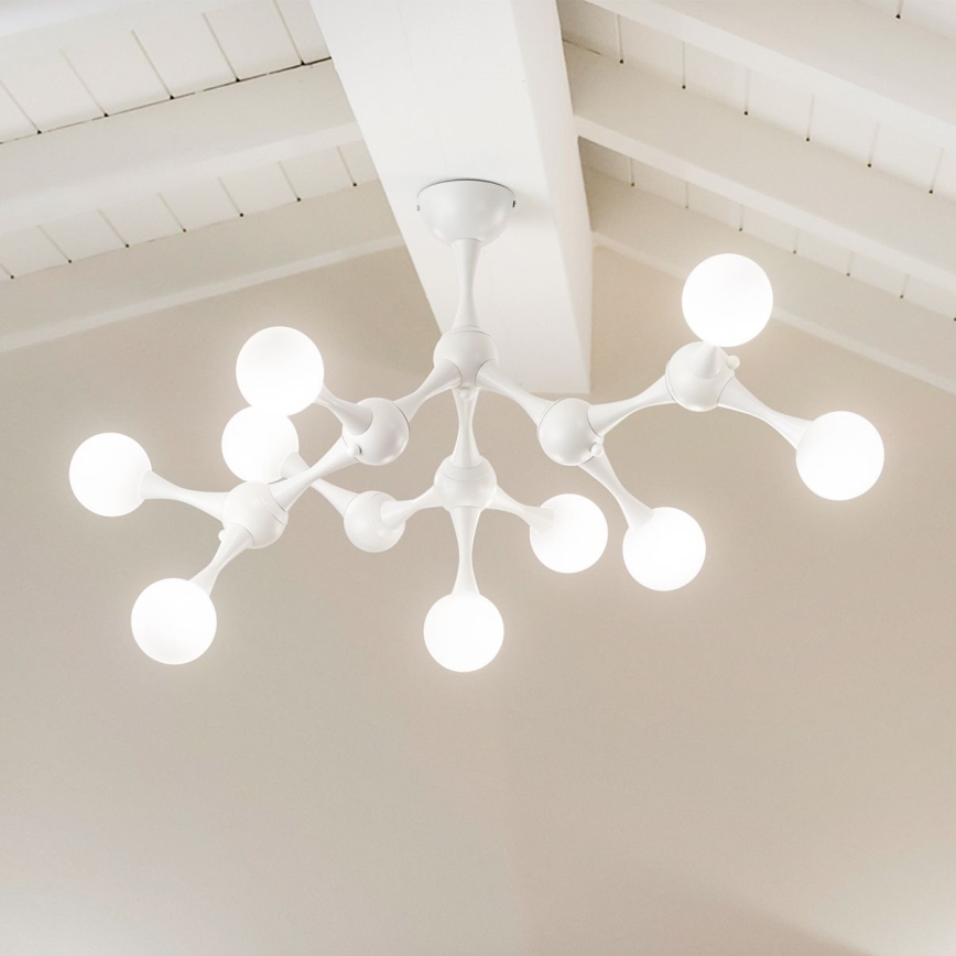 Ideal Lux - Kiinteä LED-kattokruunu NODINO 9xG9/3W/230V valkoinen