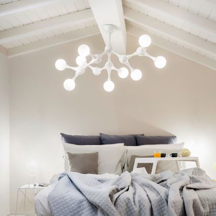 Ideal Lux - Kiinteä LED-kattokruunu NODINO 9xG9/3W/230V valkoinen