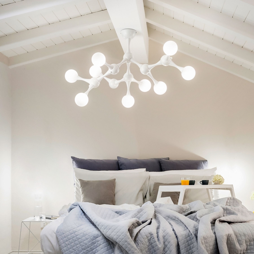 Ideal Lux - Kiinteä LED-kattokruunu NODINO 9xG9/3W/230V valkoinen