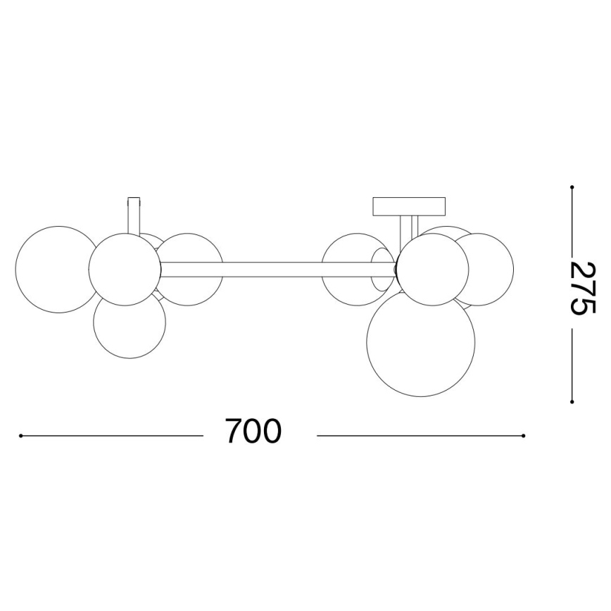 Ideal Lux - Kiinteä LED-kattokruunu PERLAGE 10xG9/3W/230V halkaisija 70 cm kulta/savuinen
