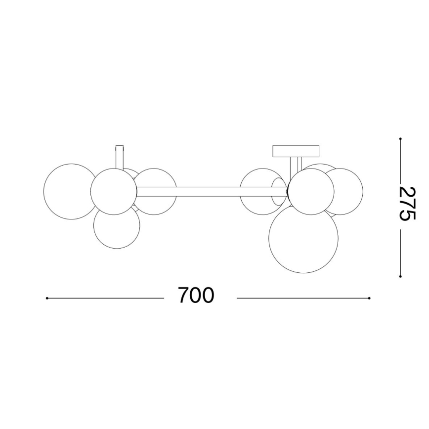 Ideal Lux - Kiinteä LED-kattokruunu PERLAGE 10xG9/3W/230V halkaisija 70 cm kulta/valkoinen