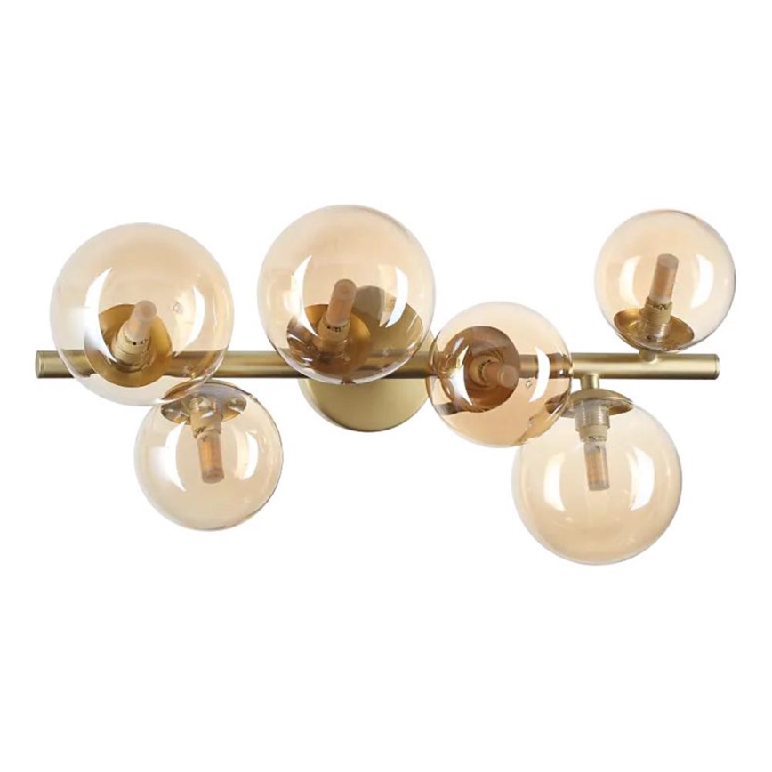 Ideal Lux - Kiinteä LED-kattokruunu PERLAGE 6xG9/3W/230V 49 cm kulta/savuinen