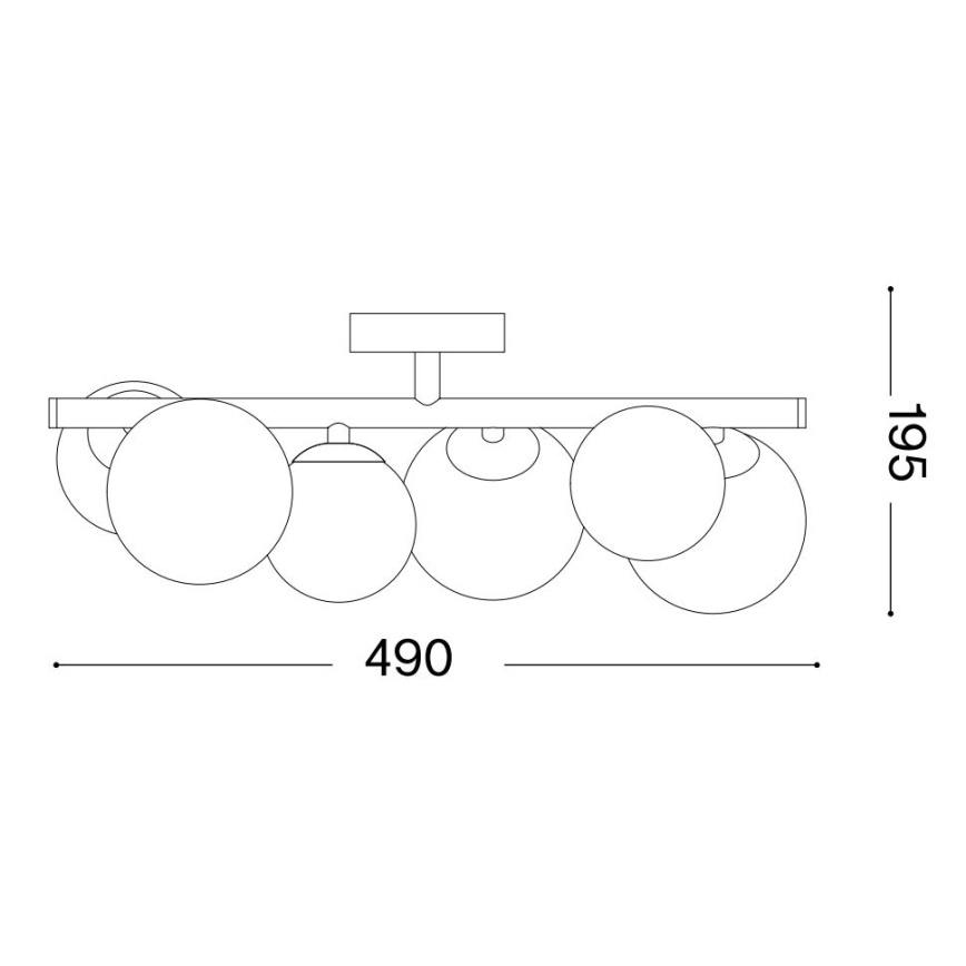 Ideal Lux - Kiinteä LED-kattokruunu PERLAGE 6xG9/3W/230V 49 cm kulta/savuinen