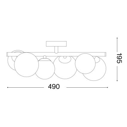 Ideal Lux - Kiinteä LED-kattokruunu PERLAGE 6xG9/3W/230V 49 cm kulta/valkoinen