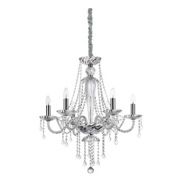Ideal Lux - Kristalli-ketjukattokruunu AMADEUS 6xE14/40W/230V halkaisija 67 cm läpinäkyvä