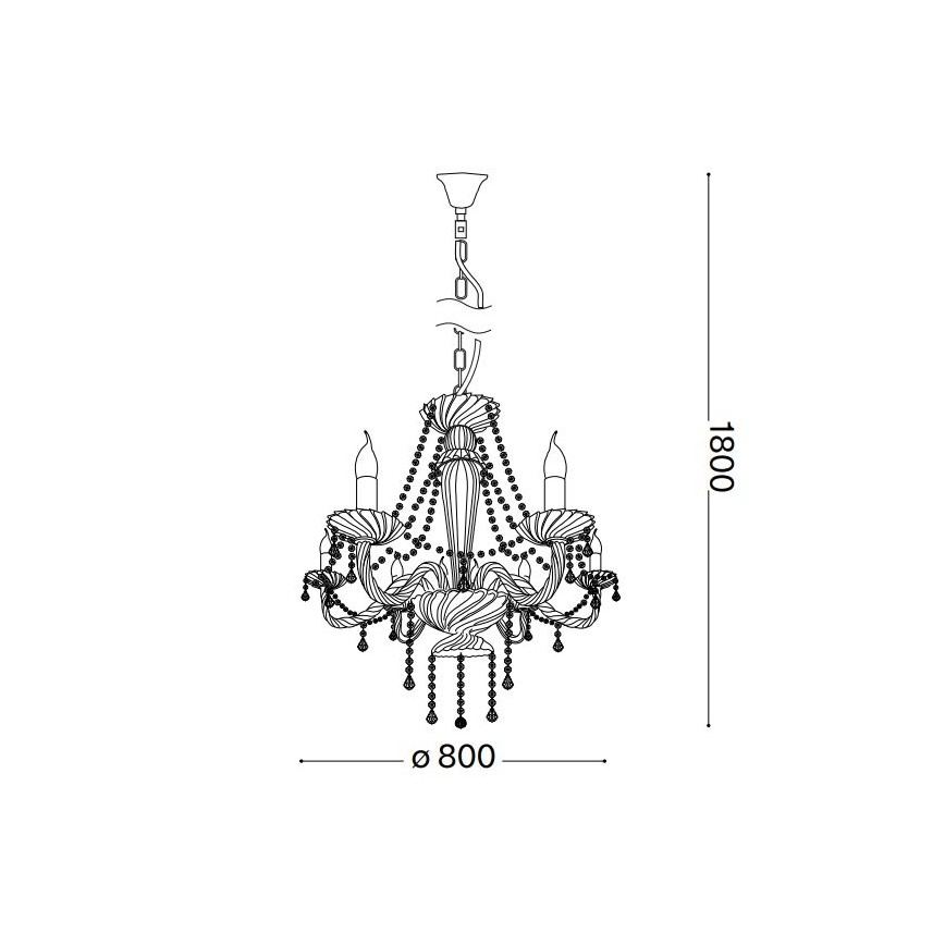 Ideal Lux - Kristalli-ketjukattokruunu AMADEUS 8xE14/40W/230V halkaisija 80 cm läpinäkyvä