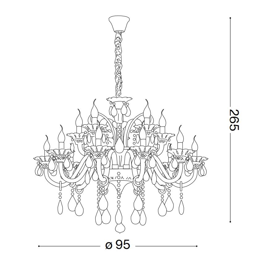 Ideal Lux - Kristalli-ketjukattokruunu COLOSSAL 15xE14/40W/230V halkaisija 95 cm harmaa/kiiltävä kromi