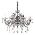 Ideal Lux - Kristalli-ketjukattokruunu COLOSSAL 8xE14/40W/230V halkaisija 78 cm harmaa/kiiltävä kromi
