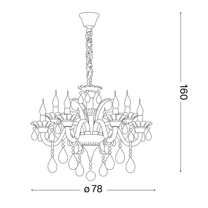 Ideal Lux - Kristalli-ketjukattokruunu COLOSSAL 8xE14/40W/230V halkaisija 78 cm kiiltävä kromi