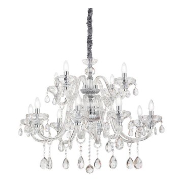 Ideal Lux - Kristalli-ketjukattokruunu CONTINENTAL 12xE14/40W/230V halkaisija 86 cm läpinäkyvä