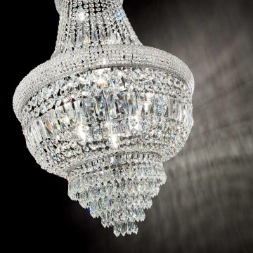 Ideal Lux - Kristalli-ketjukattokruunu DUBAI 10xE14/28W/230V halkaisija 52 cm kiiltävä kromi