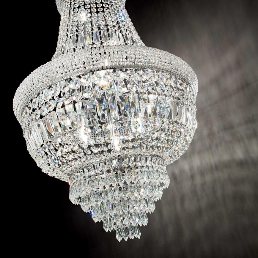 Ideal Lux - Kristalli-ketjukattokruunu DUBAI 10xE14/28W/230V halkaisija 52 cm kiiltävä kromi