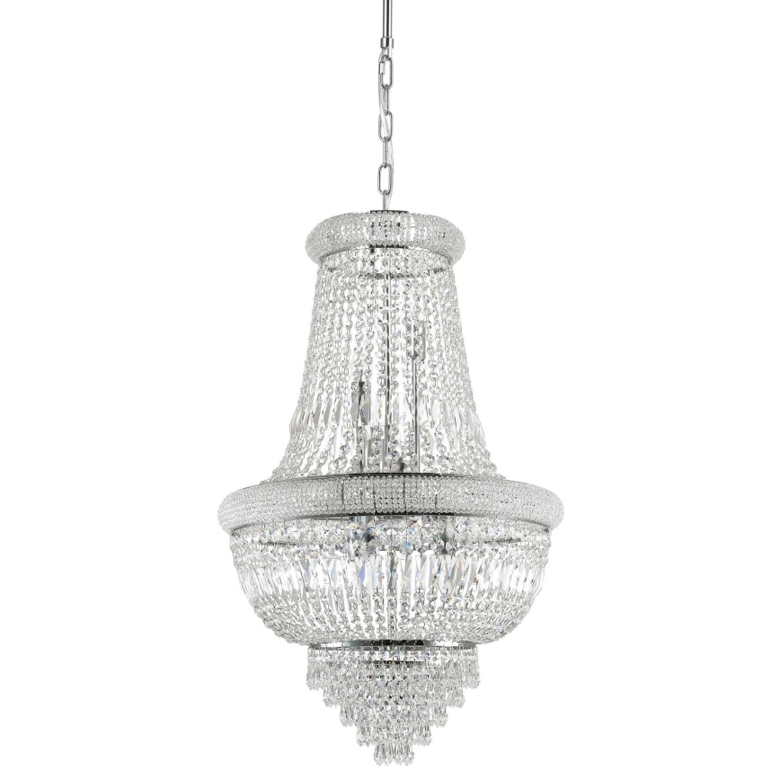 Ideal Lux - Kristalli-ketjukattokruunu DUBAI 10xE14/28W/230V halkaisija 52 cm kiiltävä kromi