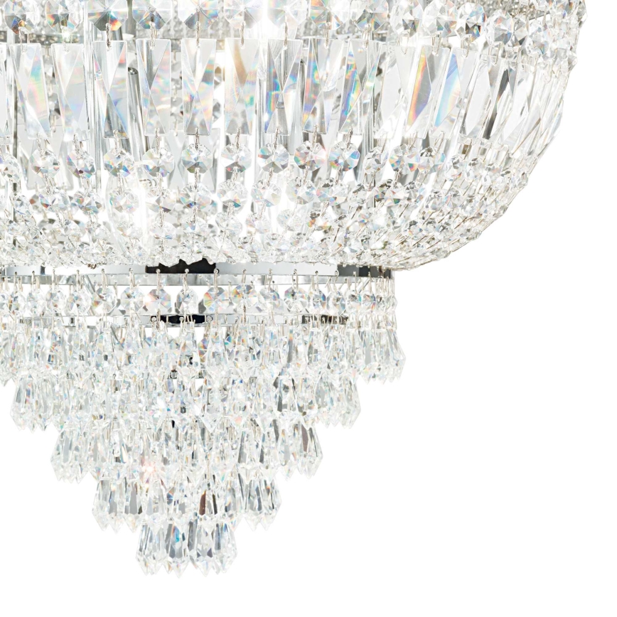 Ideal Lux - Kristalli-ketjukattokruunu DUBAI 10xE14/28W/230V halkaisija 52 cm kiiltävä kromi