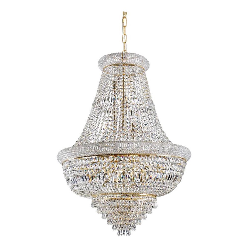 Ideal Lux - Kristalli-ketjukattokruunu DUBAI 24xE14/28W/230V halkaisija 80 cm kulta