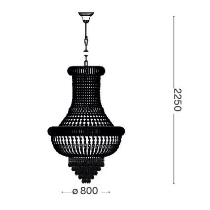 Ideal Lux - Kristalli-ketjukattokruunu DUBAI 24xE14/28W/230V halkaisija 80 cm kulta