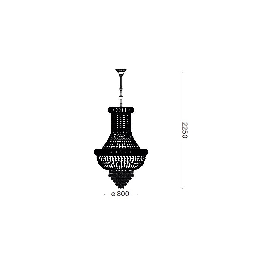 Ideal Lux - Kristalli-ketjukattokruunu DUBAI 24xE14/28W/230V halkaisija 80 cm kulta