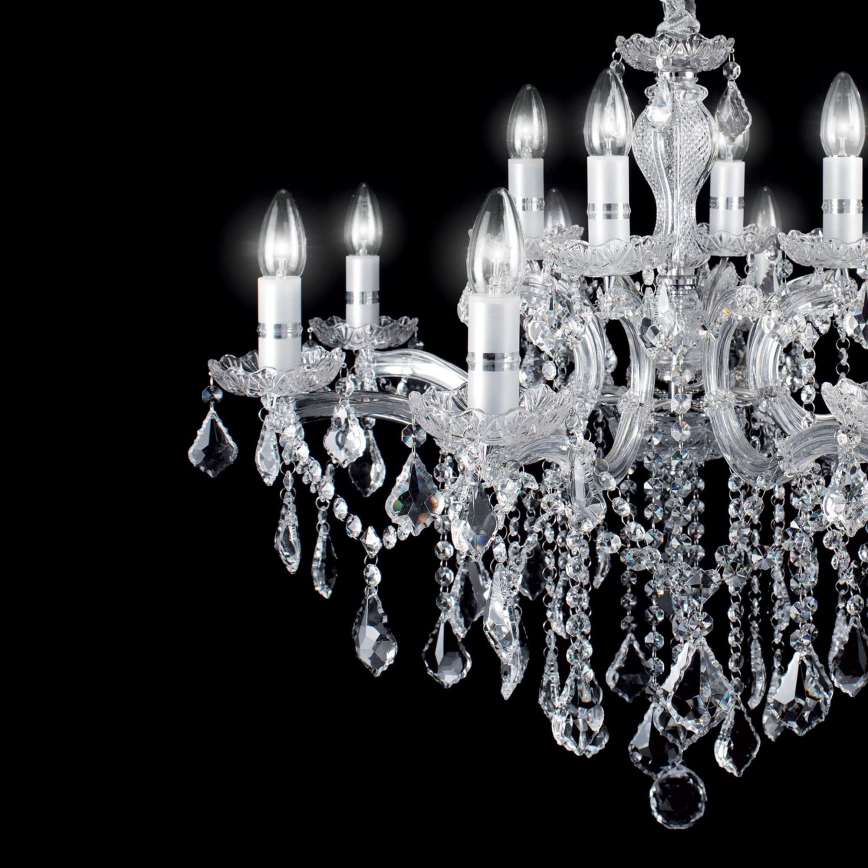 Ideal Lux - Kristalli-ketjukattokruunu FLORIAN 18xE14/40W/230V halkaisija 86 cm läpinäkyvä