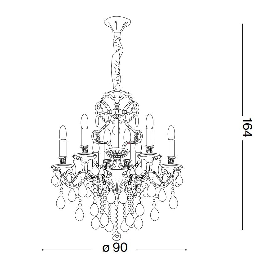 Ideal Lux - Kristalli-ketjukattokruunu GIOCONDA 12xE14/40W/230V halkaisija 90 cm hopea