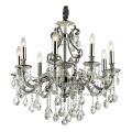 Ideal Lux - Kristalli-ketjukattokruunu GIOCONDA 8xE14/40W/230V halkaisija 73 cm hopea