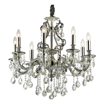 Ideal Lux - Kristalli-ketjukattokruunu GIOCONDA 8xE14/40W/230V halkaisija 73 cm hopea