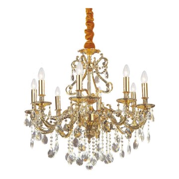 Ideal Lux - Kristalli-ketjukattokruunu GIOCONDA 8xE14/40W/230V halkaisija 73 cm kulta