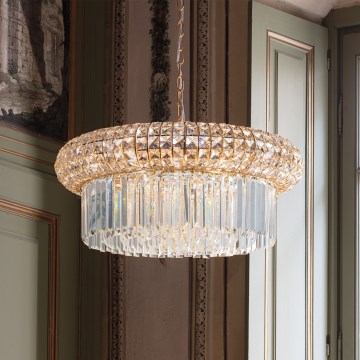 Ideal Lux - Kristalli-ketjukattokruunu NABUCCO 12xE14/40W/230V halkaisija 60 cm kulta