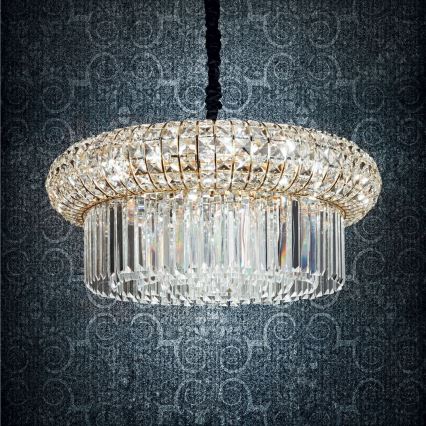 Ideal Lux - Kristalli-ketjukattokruunu NABUCCO 16xE14/40W/230V halkaisija 70 cm kulta