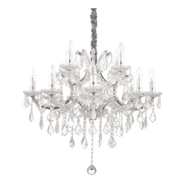 Ideal Lux - Kristalli-ketjukattokruunu NAPOLEON 12xE14/40W/230V halkaisija 74 cm kiiltävä kromi