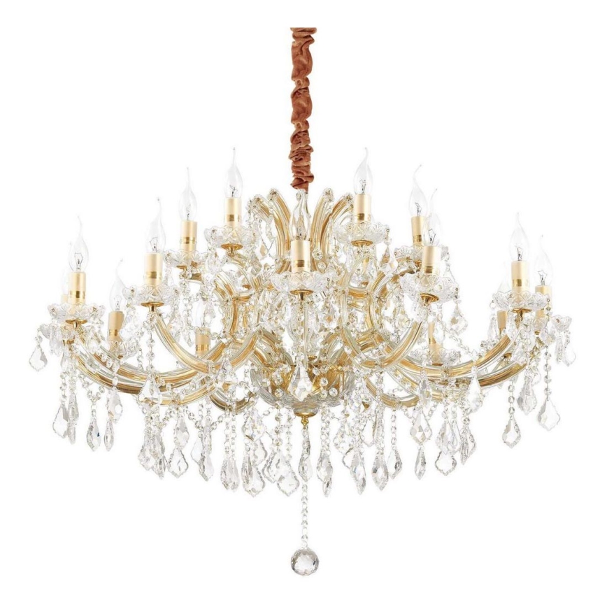 Ideal Lux - Kristalli-ketjukattokruunu NAPOLEON 18xE14/40W/230V halkaisija 96 cm kulta