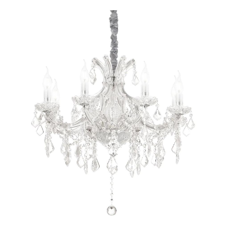 Ideal Lux - Kristalli-ketjukattokruunu NAPOLEON 8xE14/40W/230V halkaisija 67 cm kromi