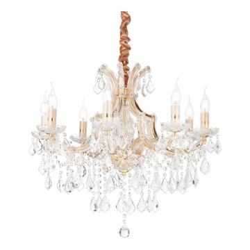 Ideal Lux - Kristalli-ketjukattokruunu NAPOLEON 8xE14/40W/230V halkaisija 67 cm kulta